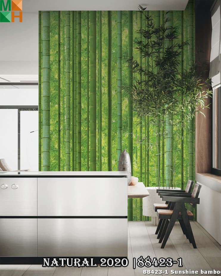  Giấy dán tường 3D họa tiết rừng tre cao cấp 88423